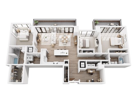 Floor plan for 3 beds, 2.5 baths, 1658 sqft